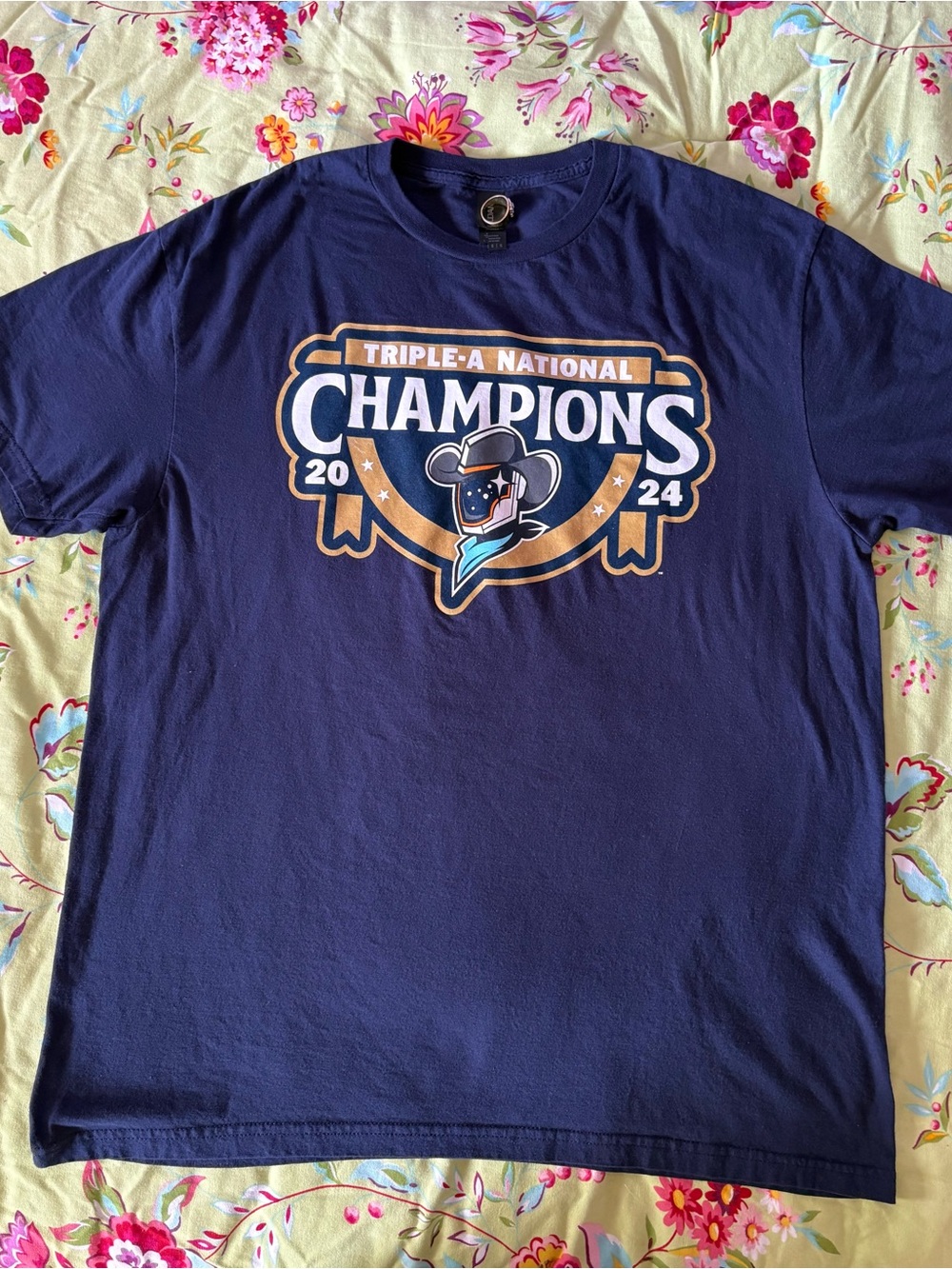 Sugar Land Space Cowboys x Gildan navy 2024 Triple-A Champions tee Large 27x22